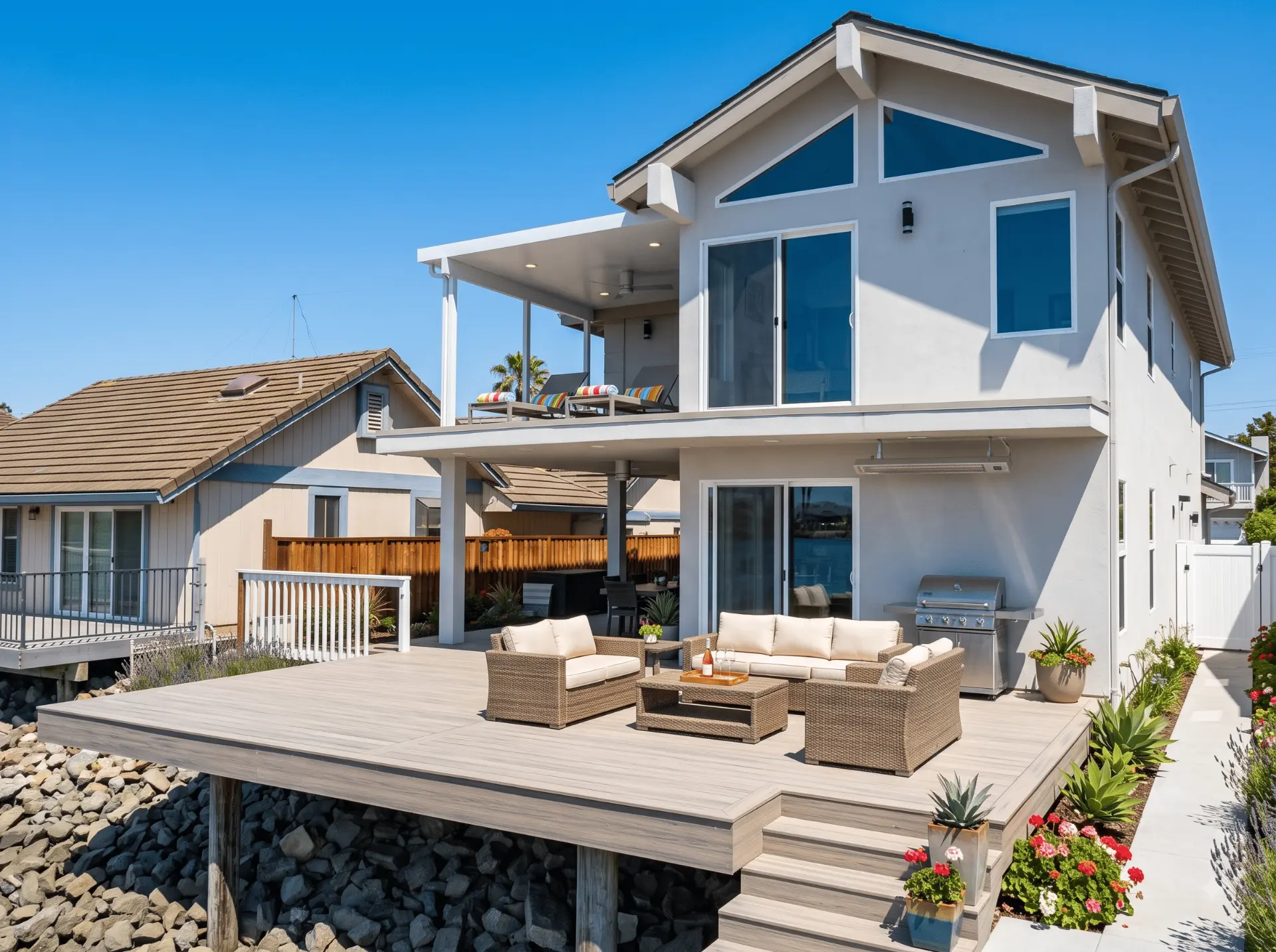 Completed aluminum patio cover project in Northern California