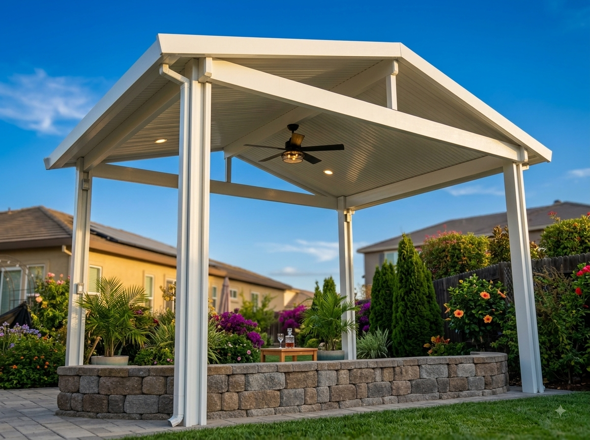 Gable Patio Covers installed on a Northern California home