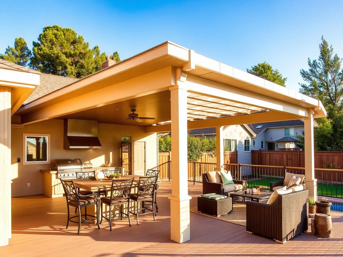 Custom & Combo Patio Covers installed on a Northern California home